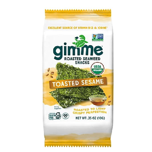 gimMe Organic Premium Roasted Toasted Sesame Seaweed 10g