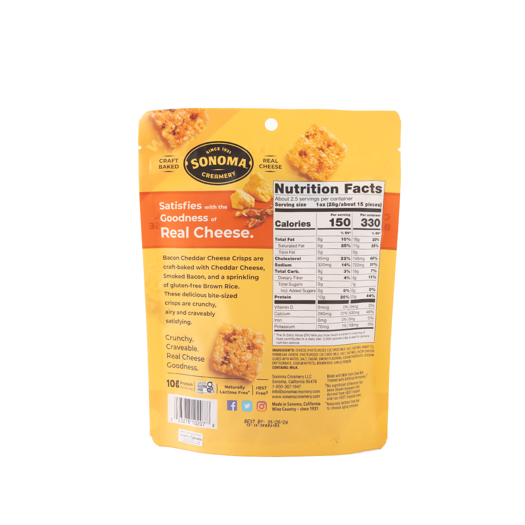 Sonoma Creamery Bacon Cheddar Crisps 63.8g