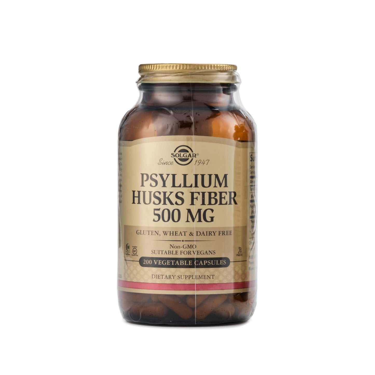 Solgar Psyllium Husks Fiber 500mg 200 Capsules