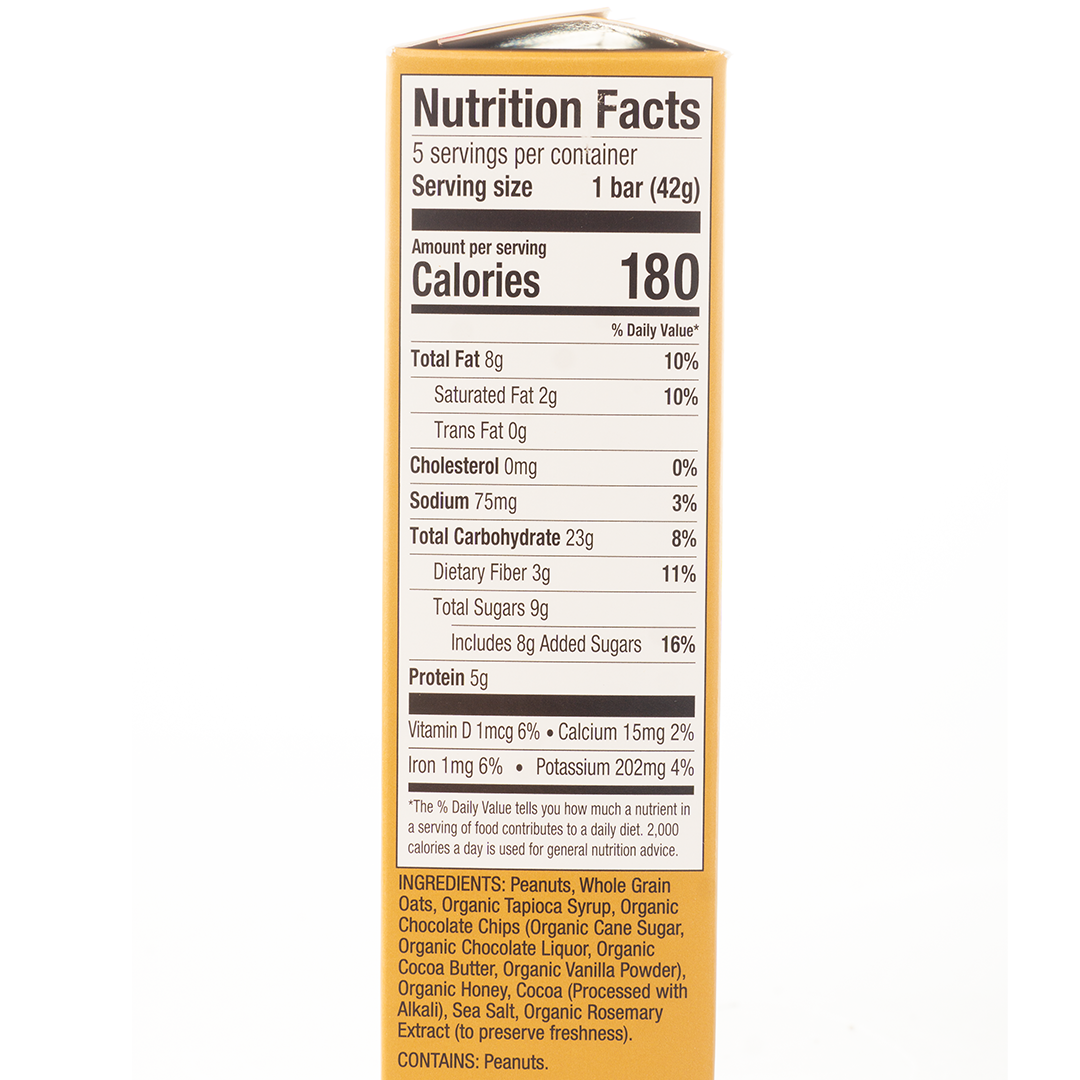 Bob's Red Mill Peanut Butter Chocolate & Oats Bob's Bar 5 - 42g Bars