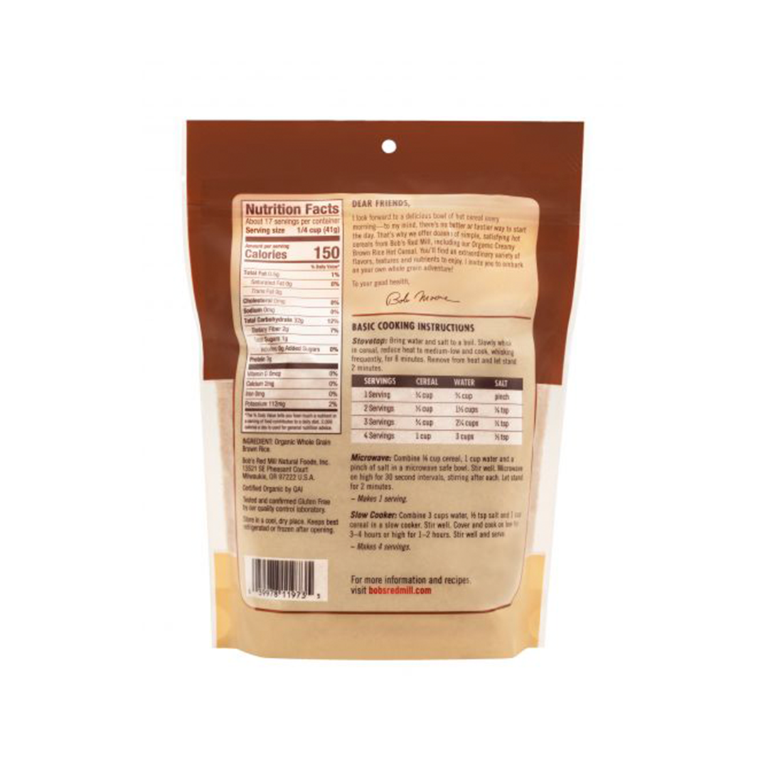 Bob's Red Mill Organic Creamy Brown Rice Hot Cereal 680g