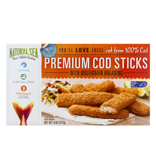 Frozen Natural Sea Premium Cod Sticks 227g