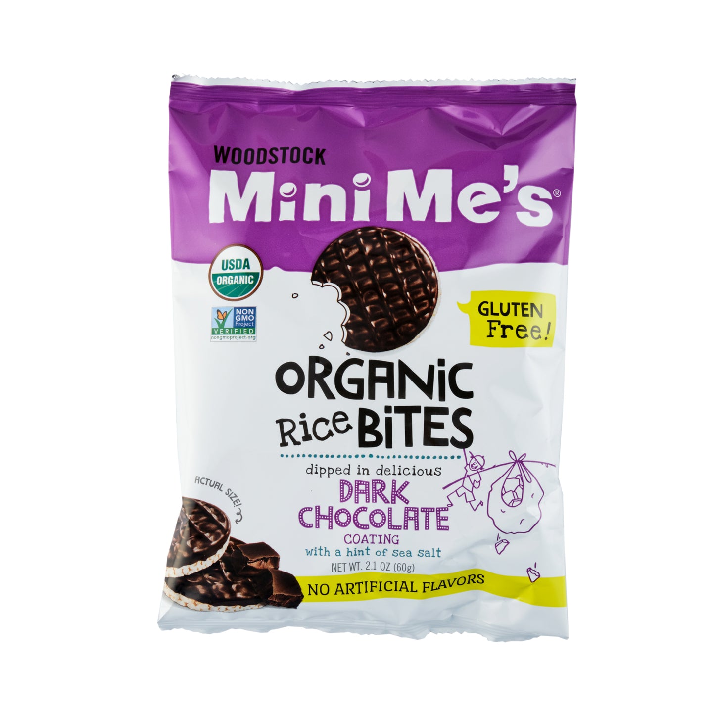 Woodstock Mini Me's Organic Rice Bites Dark Chocolate 60g