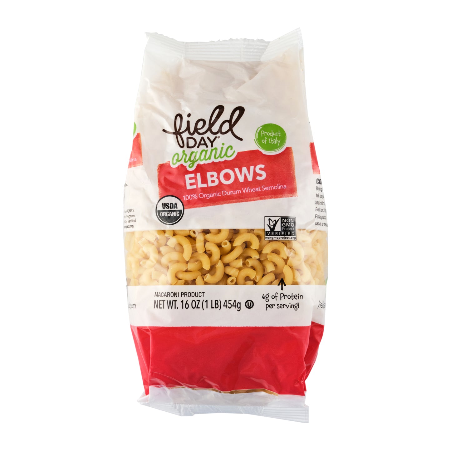 Field Day Organic Traditional Elbow Macaroni Pasta 454g
