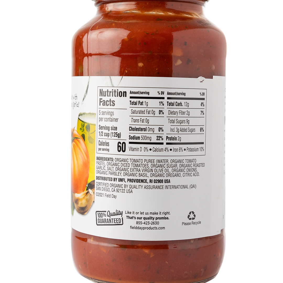 Field Day Organic Roasted Garlic Pasta Sauce 680g