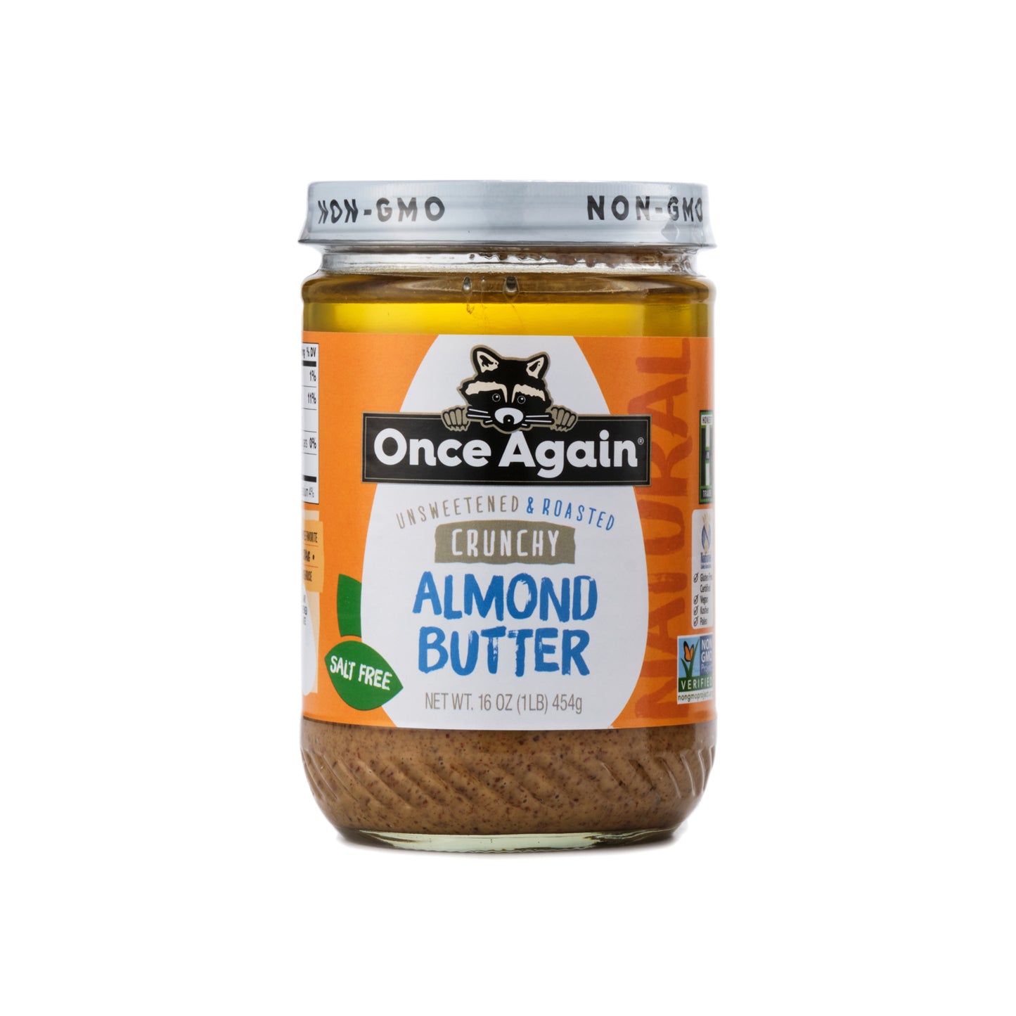 Once Again Unsweetened & Roasted Crunchy Almond Butter 454g