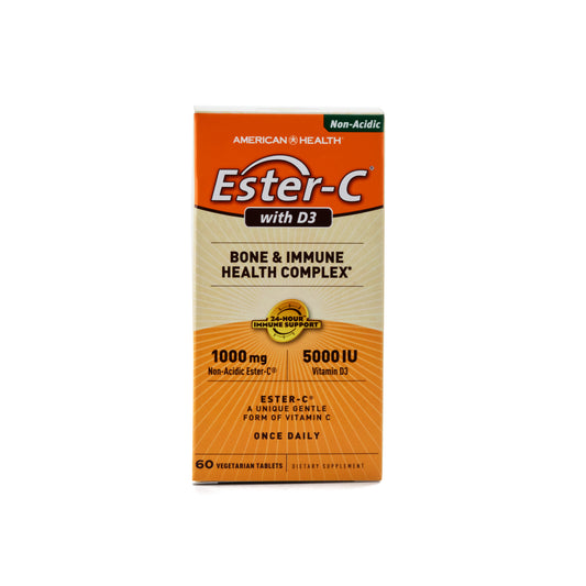 American Health Ester C® 1,000mg with Vitamin D3 60 Vegetarian Tablets