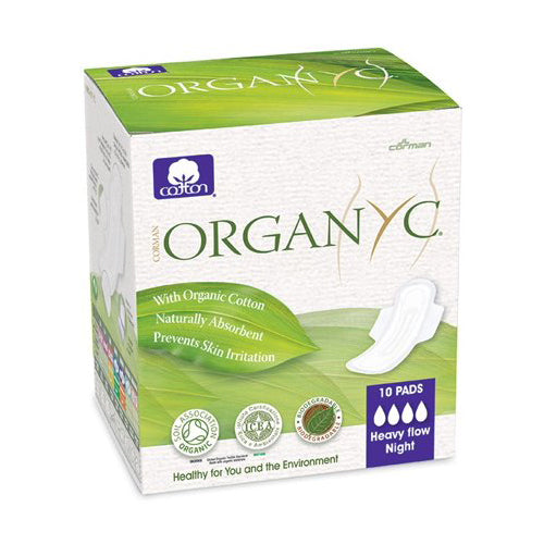 Organyc Cotton Night Pads Heavy Flow 10 Pads