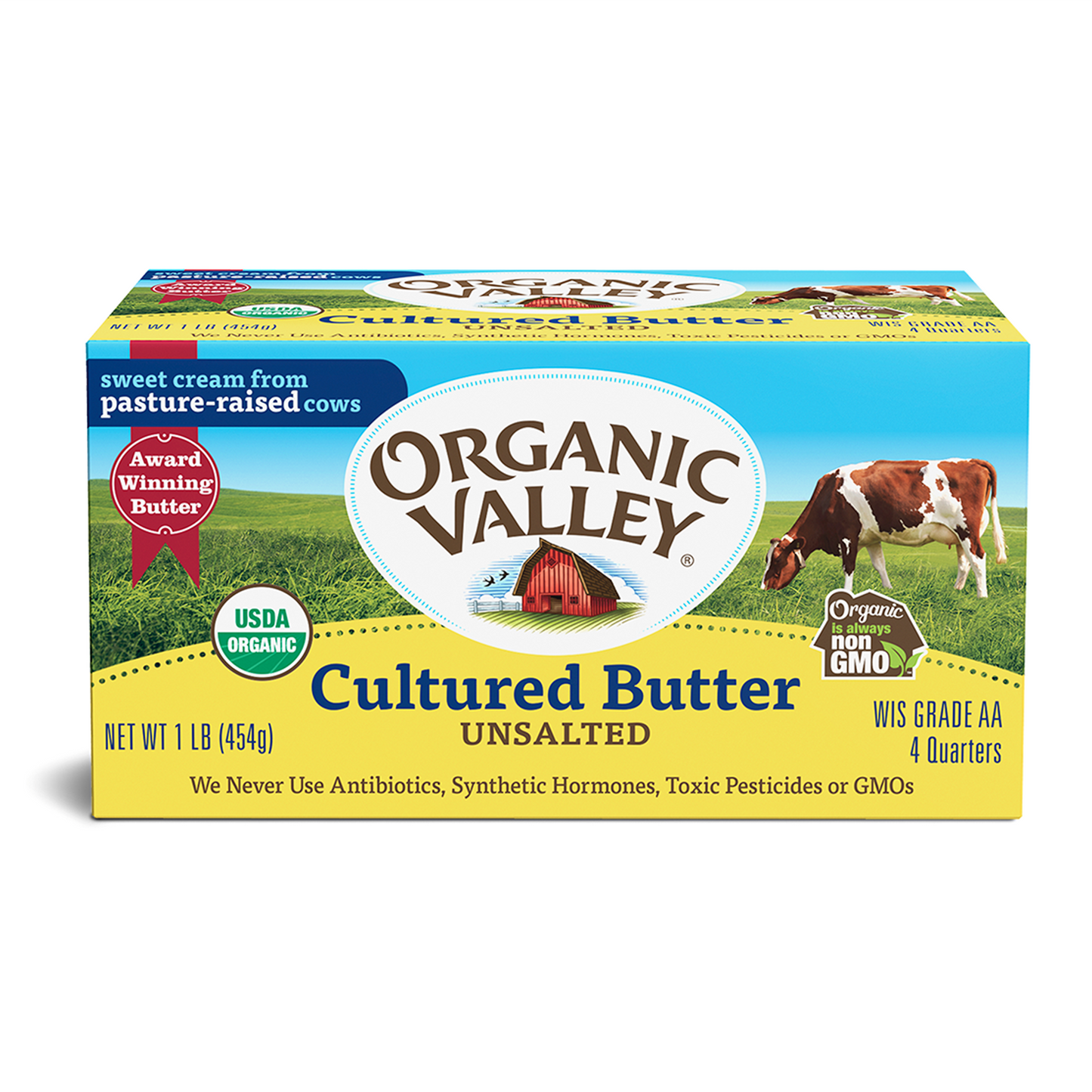 Chilled Organic Valley Unsalted Butter 454g