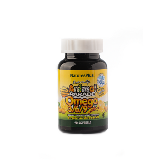Nature's Plus Animal Parade Omega 3/6/9 Junior Lemon Flavor 90 Softgels
