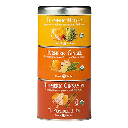 Republic of Tea Organic Turmeric Stackable Tea Tin 36 tea bags