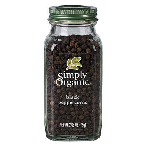 Simply Organic Black Peppercorns 75g