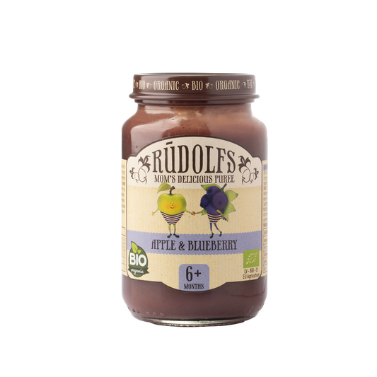 Rudolfs Organic Apple & Blueberry Puree 6+ Months Stage 2 190g