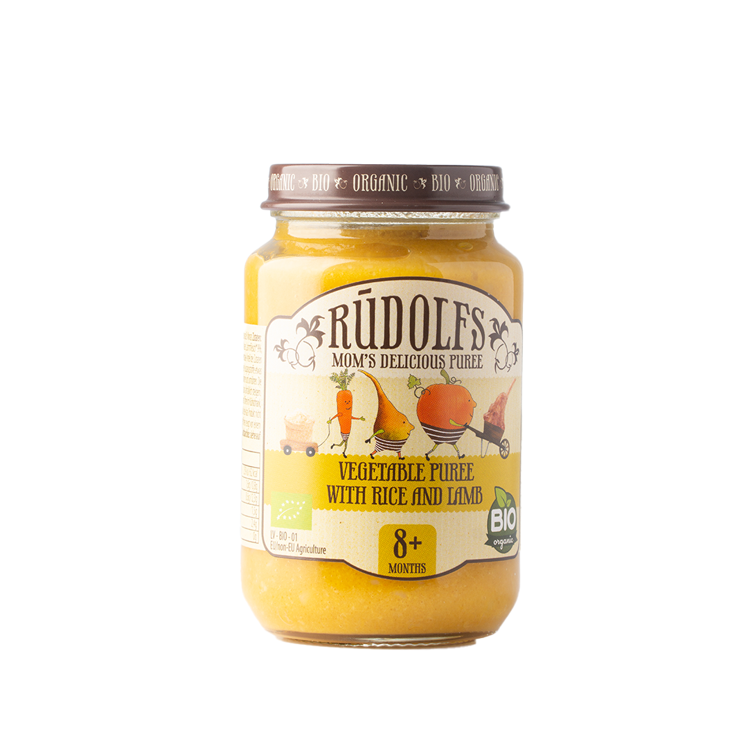 Rudolfs Organic Vegetable Puree with Rice & Lamb 8+ Months Stage 3 190g