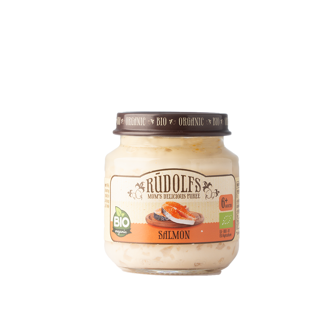 Rudolfs Organic Salmon Puree 6+ Months Stage 2 115g
