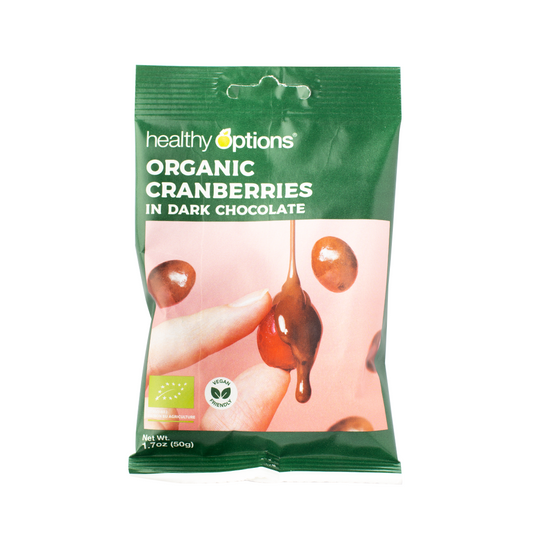 Healthy Options Organic Cranberries in Dark Chocolate 50g