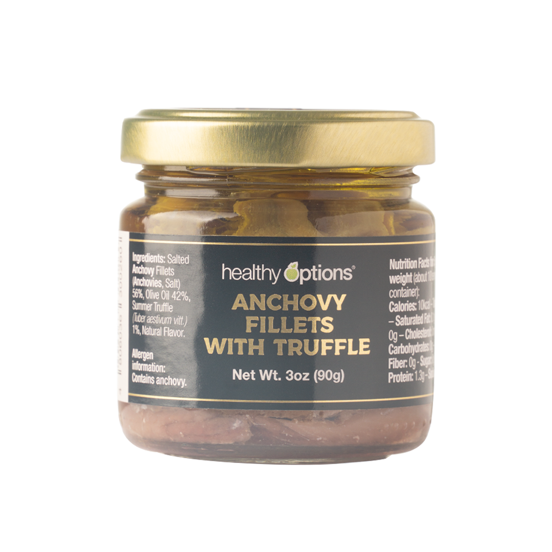 Healthy Options Anchovy Fillets with Truffle in Olive Oil 90g