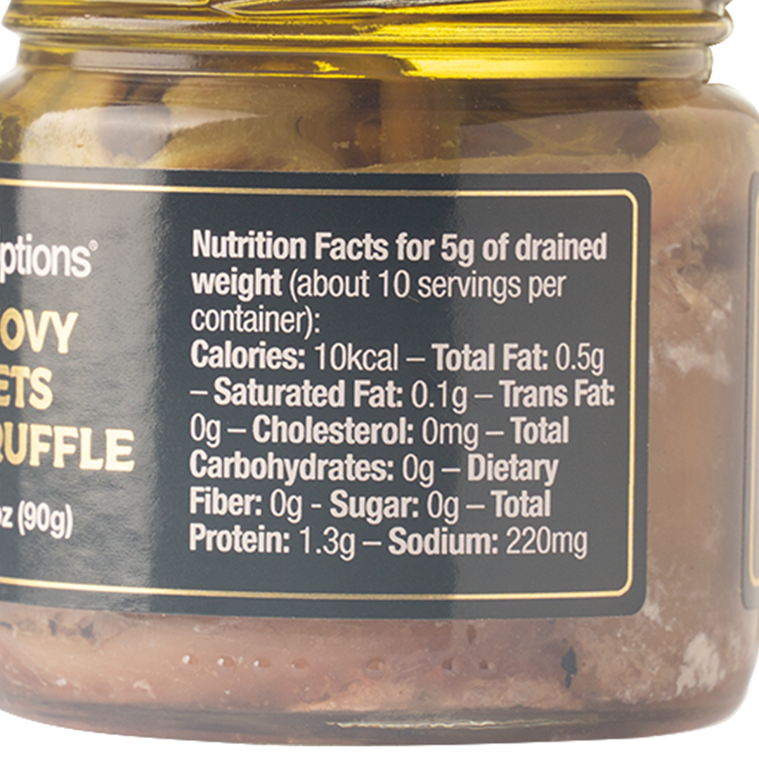 Healthy Options Anchovy Fillets with Truffle in Olive Oil 90g