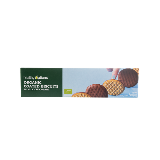 Healthy Options Organic Coated Biscuits in Milk Chocolate 200g