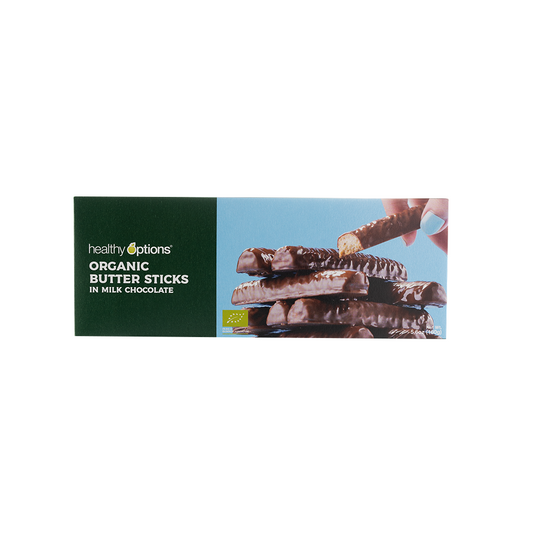 Healthy Options Organic Butter Sticks in Milk Chocolate 160g