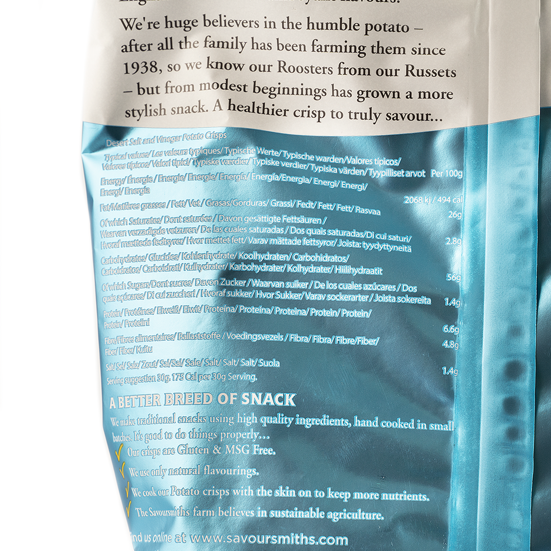 Savoursmiths Desert Salt And Vinegar Potato Crisps 150g