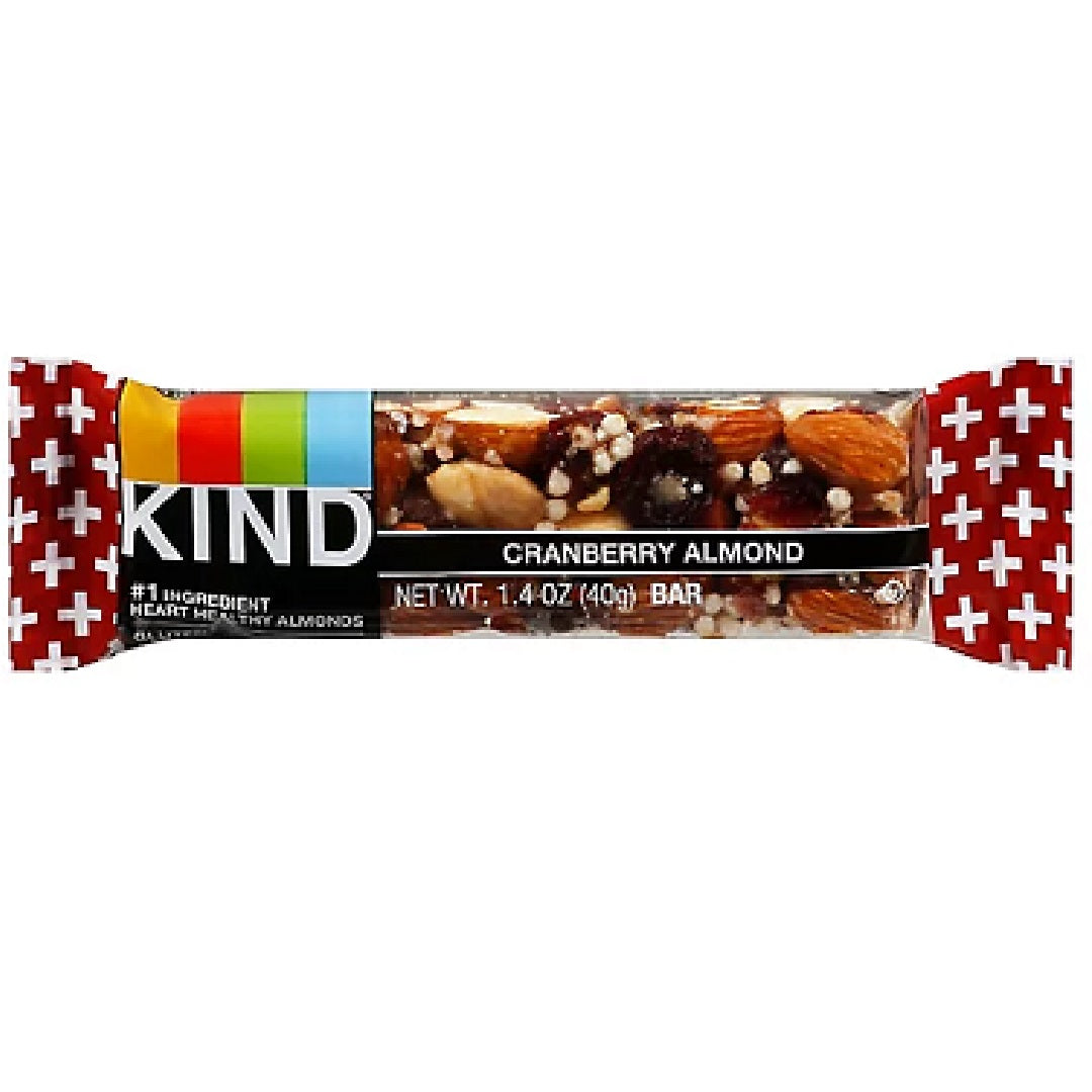 Kind Cranberry Almond with Macadamias Plus Bar 40g – Healthy Options