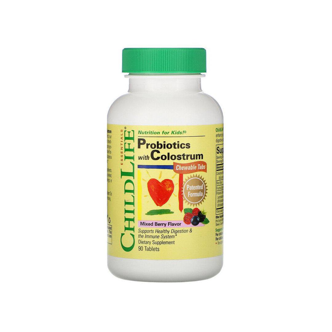 Child Life Probiotics with Colostrum Mixed Berry Flavor 90 Chewable Tablets