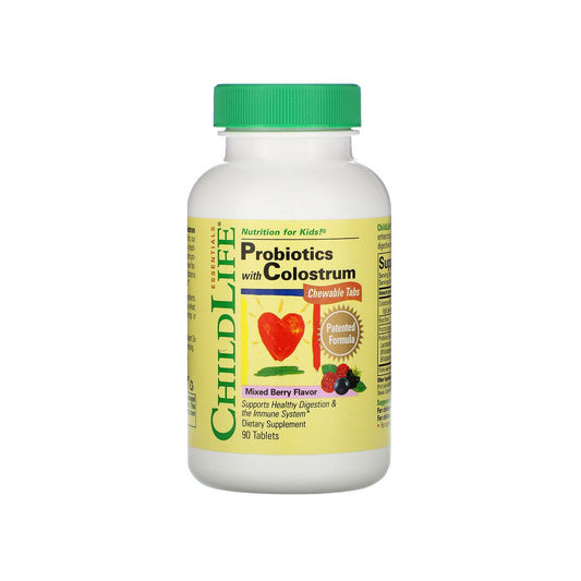 Child Life Probiotics with Colostrum Mixed Berry Flavor 90 Chewable Tablets