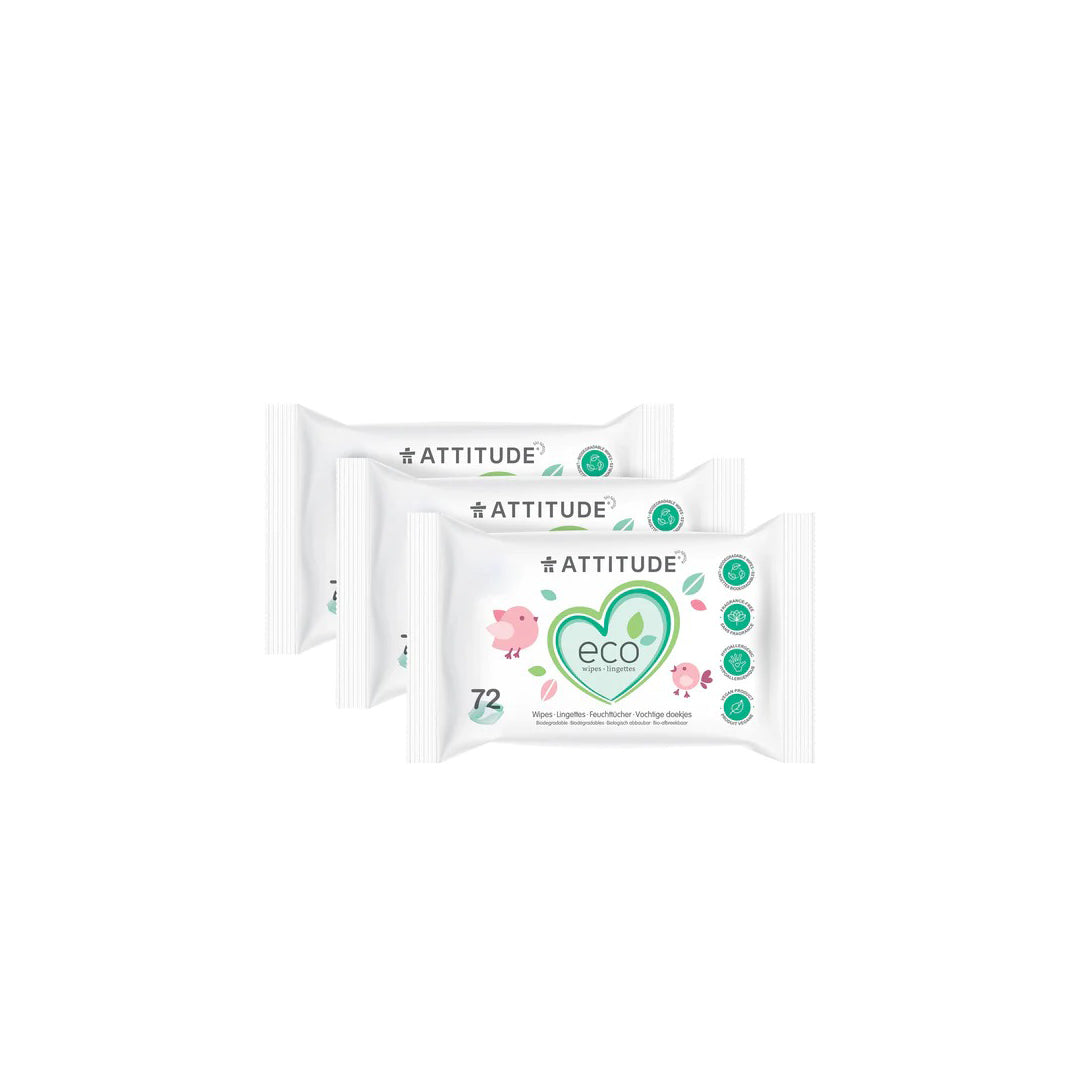 Attitude Eco Wipes Biodegradable 3 Packs