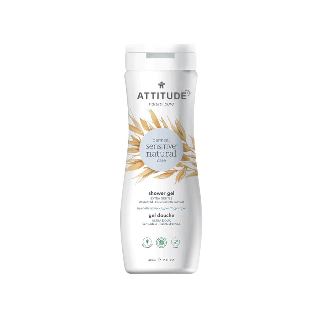 Attitude Sensitive Skin Care Natural Shower Gel Extra Gentle Unscented 473ml