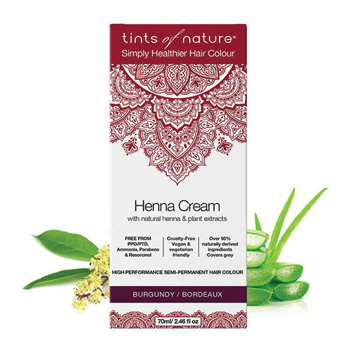 Tints of Nature Henna Cream Burgundy Semi-Permanent Hair Color 70ml
