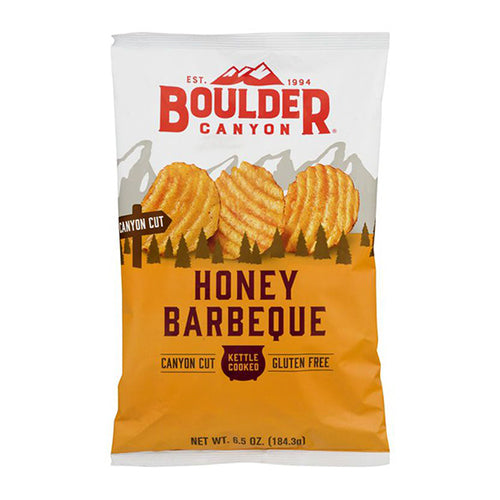 Boulder Canyon Honey Bar-B-Que Kettle Cooked Canyon Cut Potato Chips 184.6g