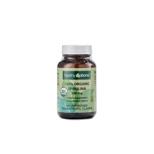 Healthy Options Organic Spirulina 500mg 100 Tablets