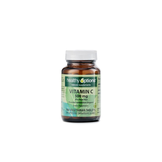 Healthy Options Vitamin C 500mg plus Rose Hips 100 Tablets