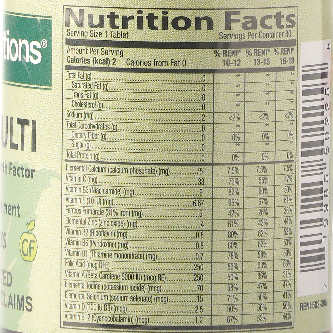 Healthy Options Teen Multi with Chlorella Growth Factor 30 Tablets