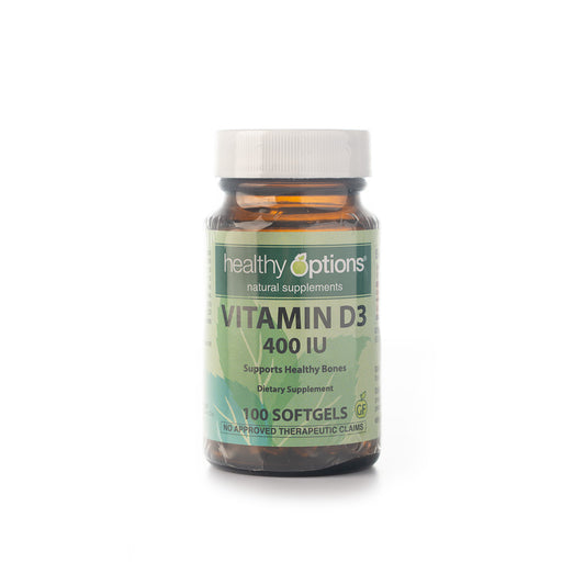Healthy Options Vitamin D3 400IU 100 Softgels