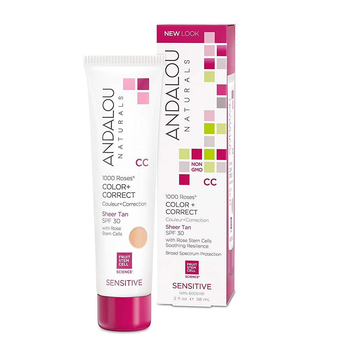 Andalou Naturals 1,000 Roses CC Color + Correct Tan SPF 30 58ml