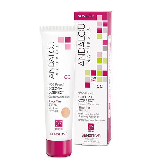 Andalou Naturals 1,000 Roses CC Color + Correct Tan SPF 30 58ml