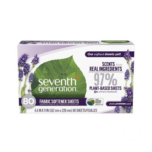 Seventh Generation Lavender Fabric Softener Sheets 80ct