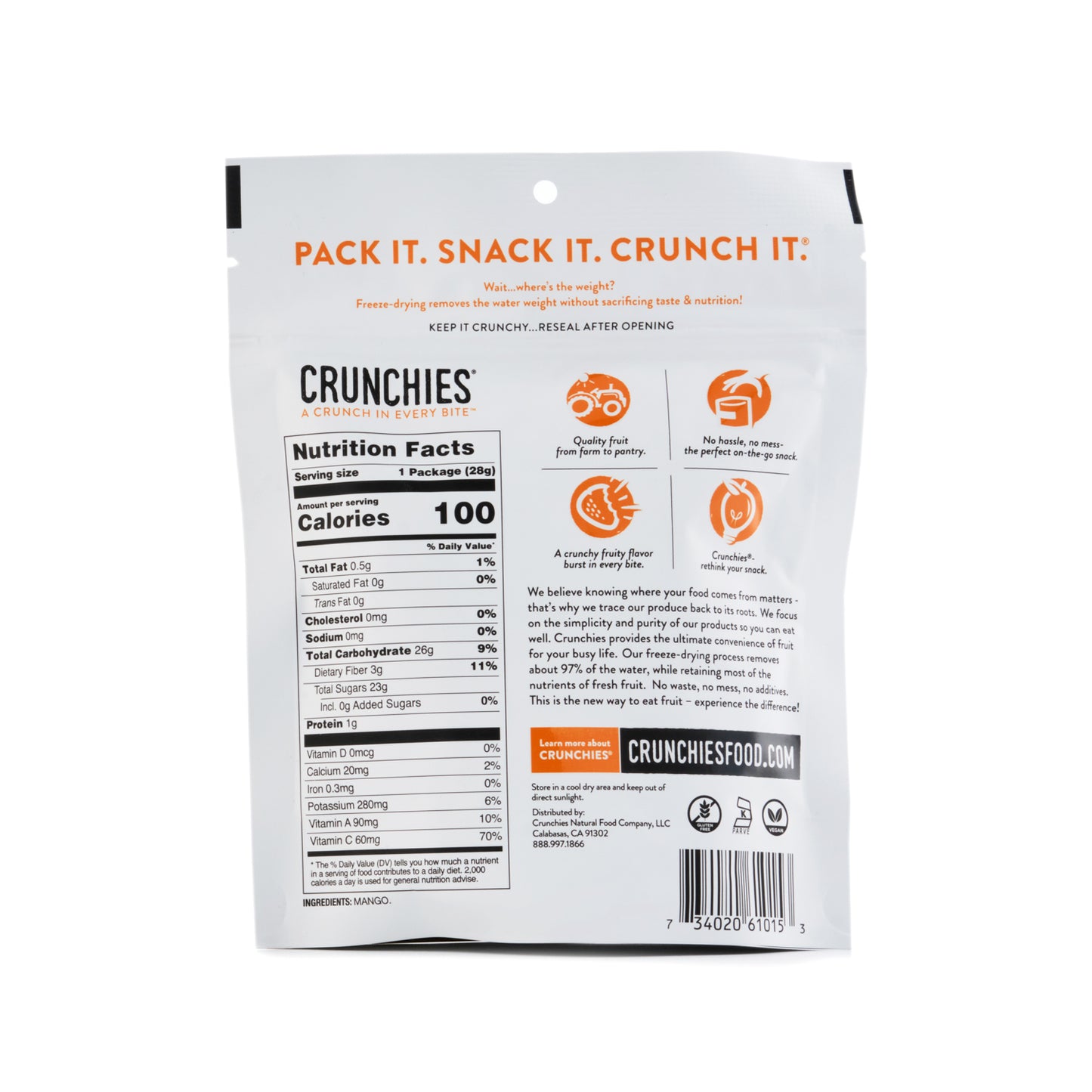 Crunchies Freeze-Dried Mango 28g