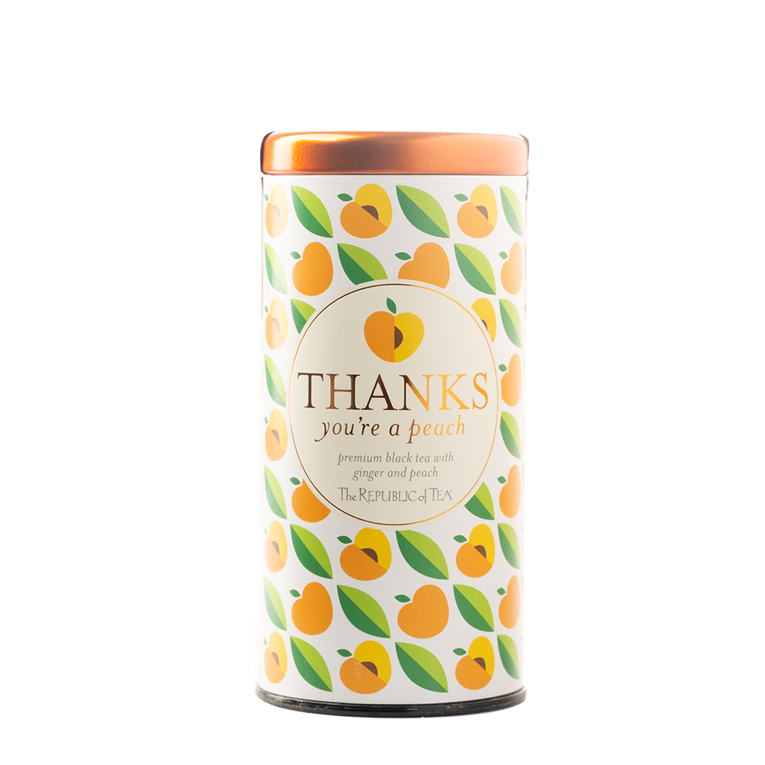 The Republic of Tea Thanks You're a Peach Premium Black Tea with Ginger and Peaches 50 Tea Bags