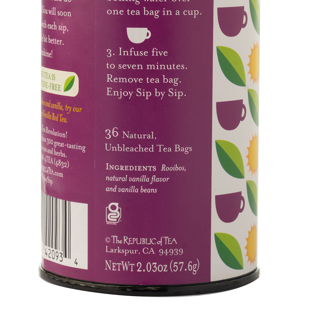 The Republic of Tea Enjoy a Cup of Cheer Red Rooibos Tea with Vanilla 36 Tea Bags