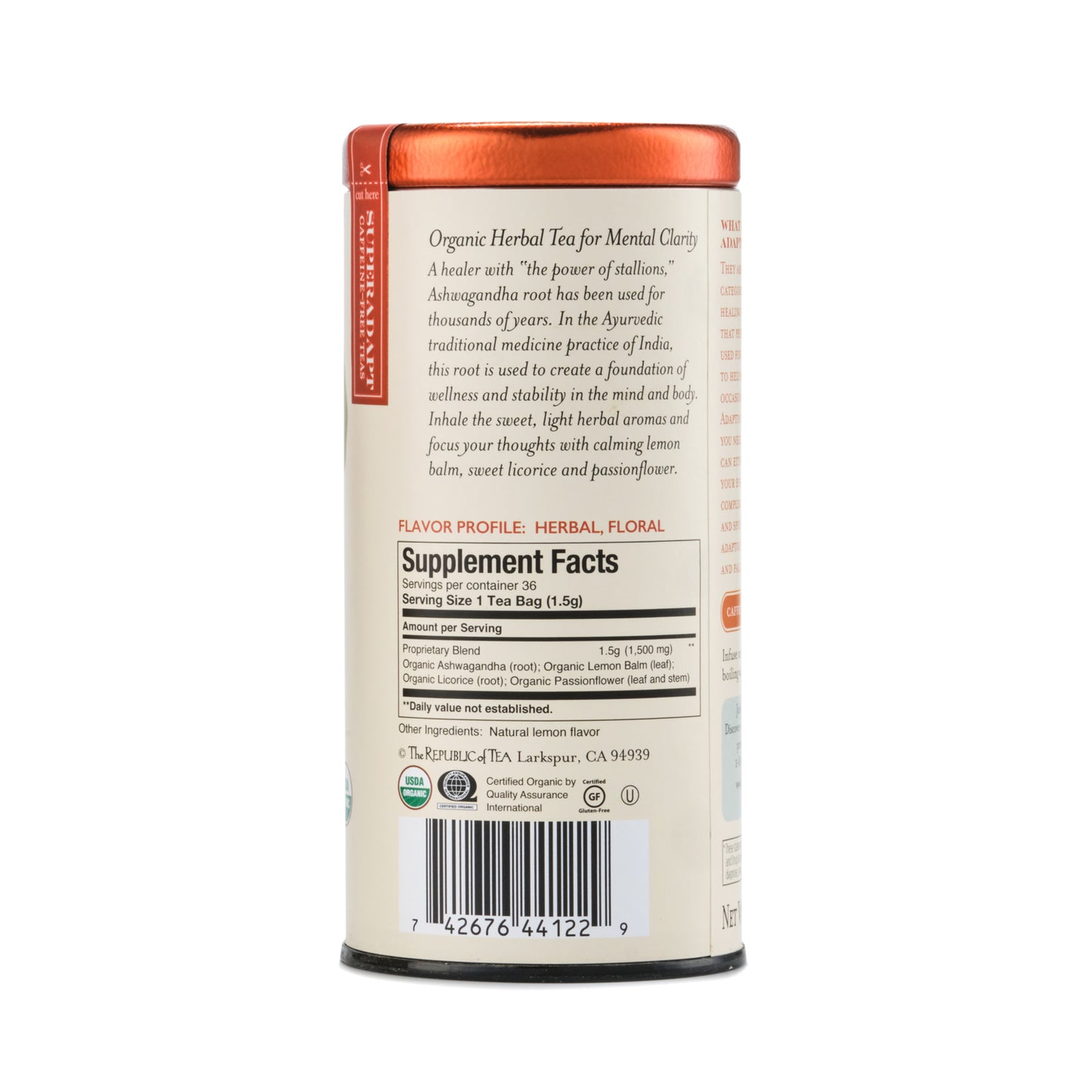 Republic of Tea Superadapt Clarity And Calm 36 tea bags