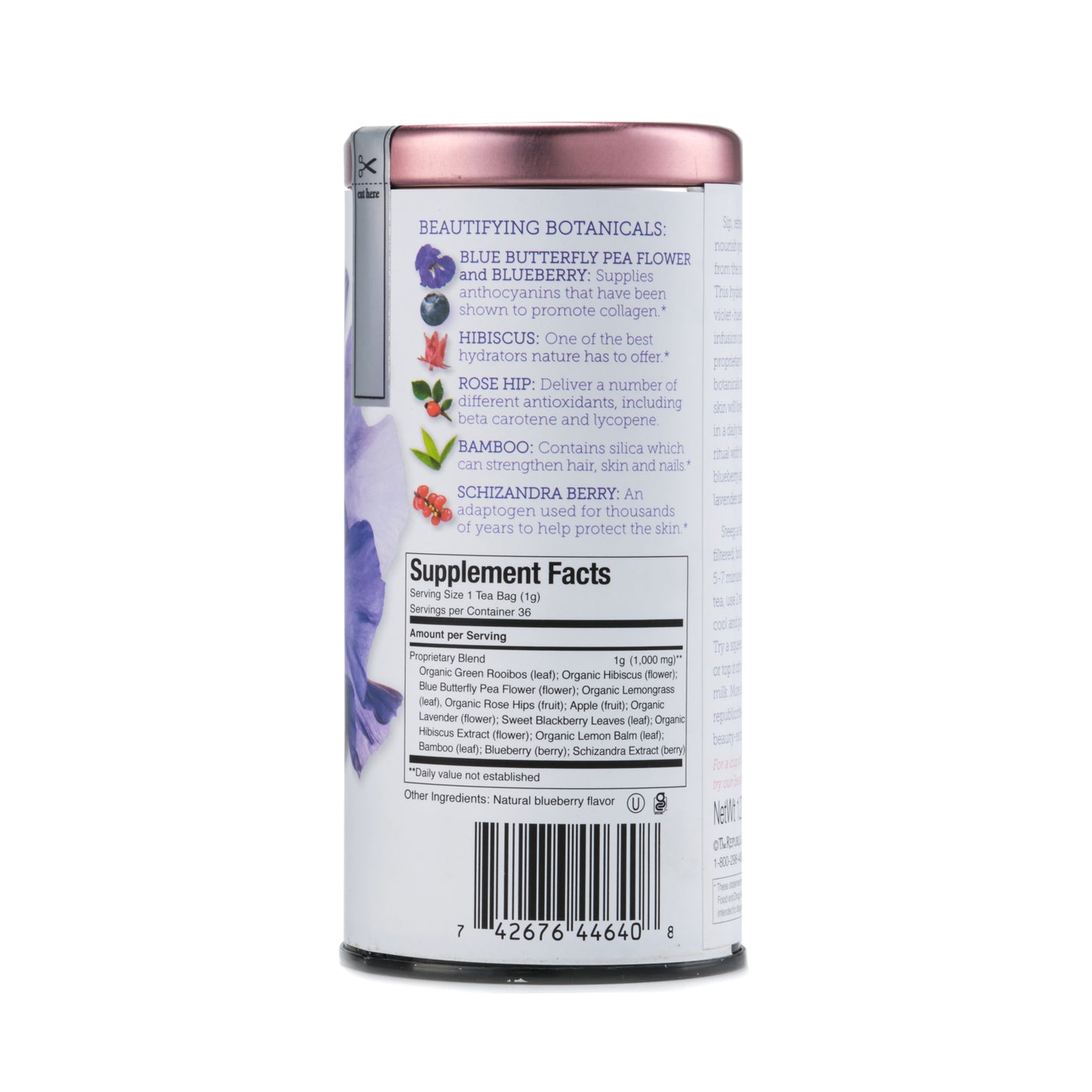 Republic of Tea Daily Beauty Blueberry Lavender Tea 36 tea bags