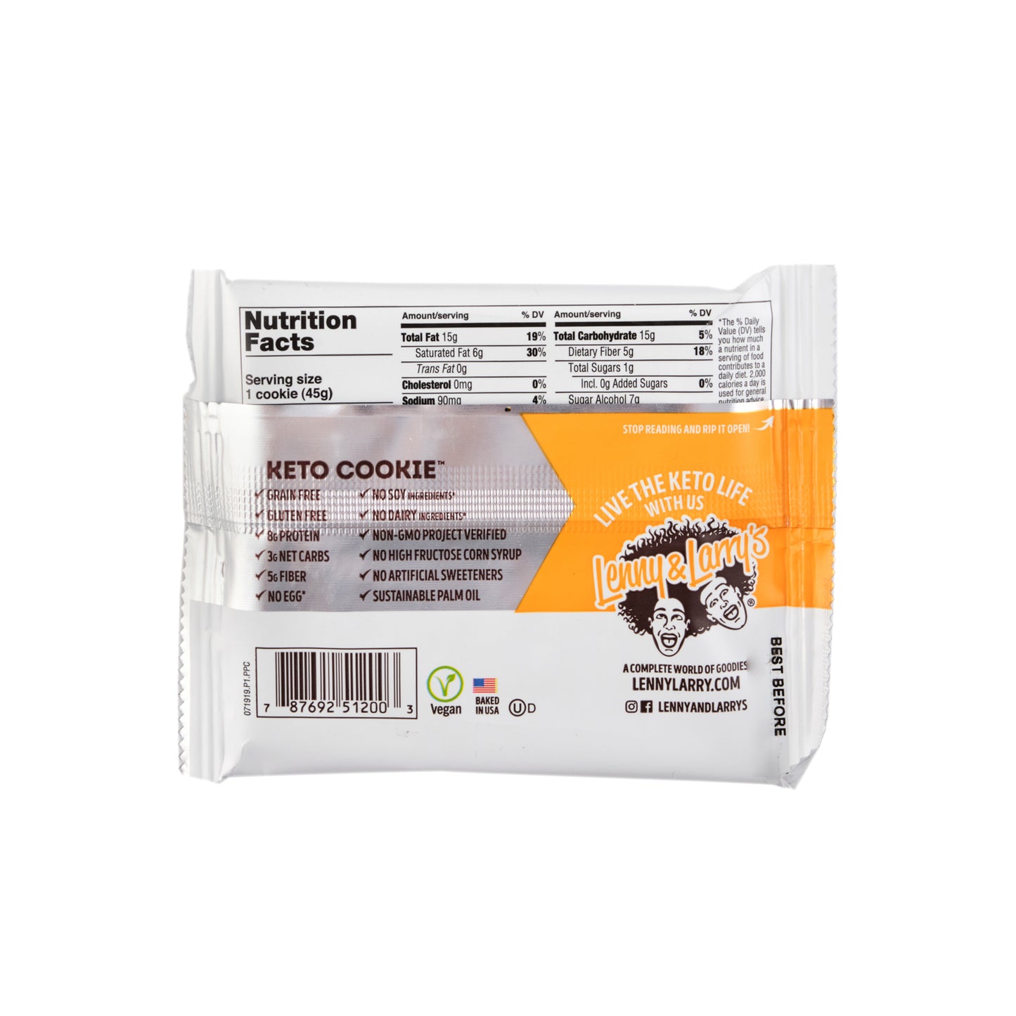 Lenny & Larry's Keto Cookie Peanut Butter 45g