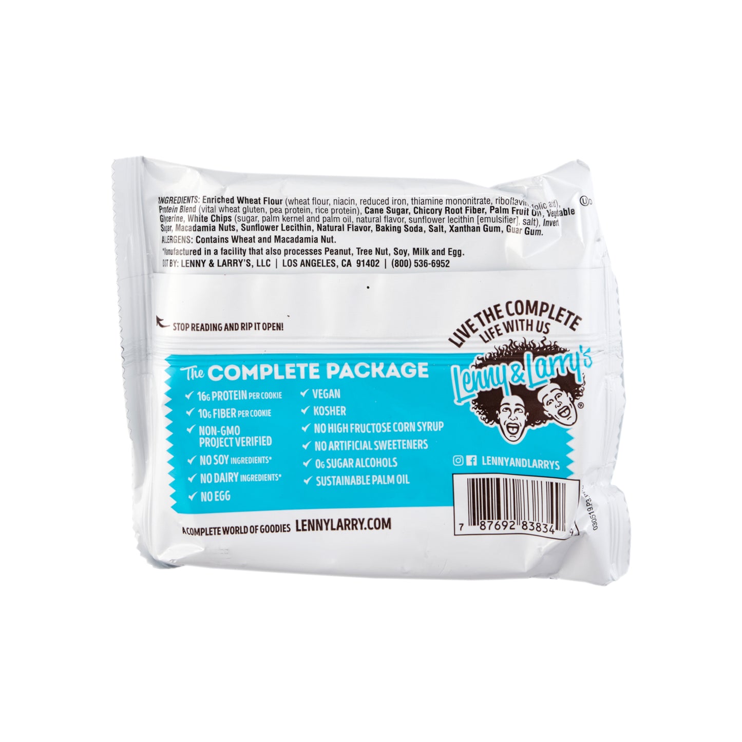 Lenny & Larry's The Complete Cookie White Chocolaty Macadamia 113g