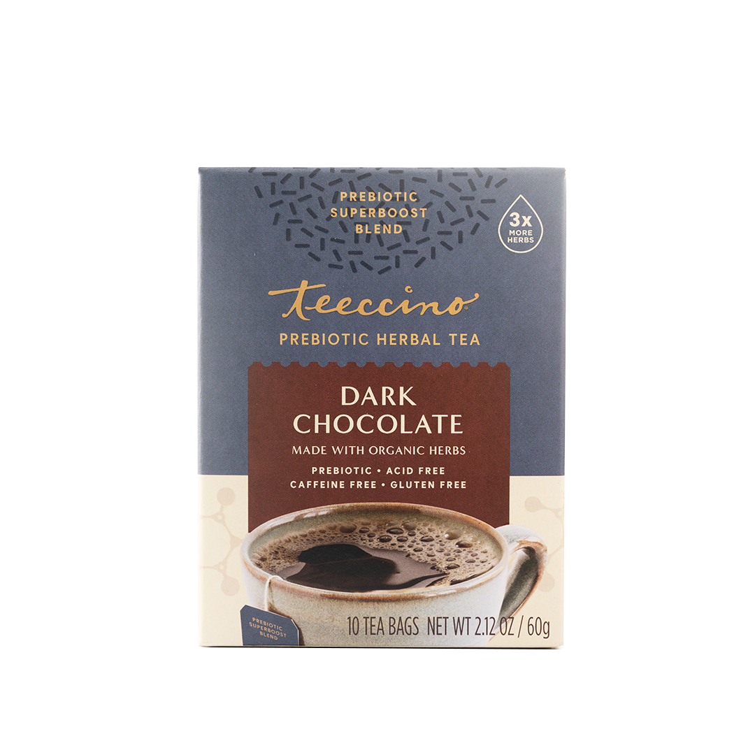 Teeccino Dark Chocolate Prebiotic Herbal Tea  10 Tea Bags