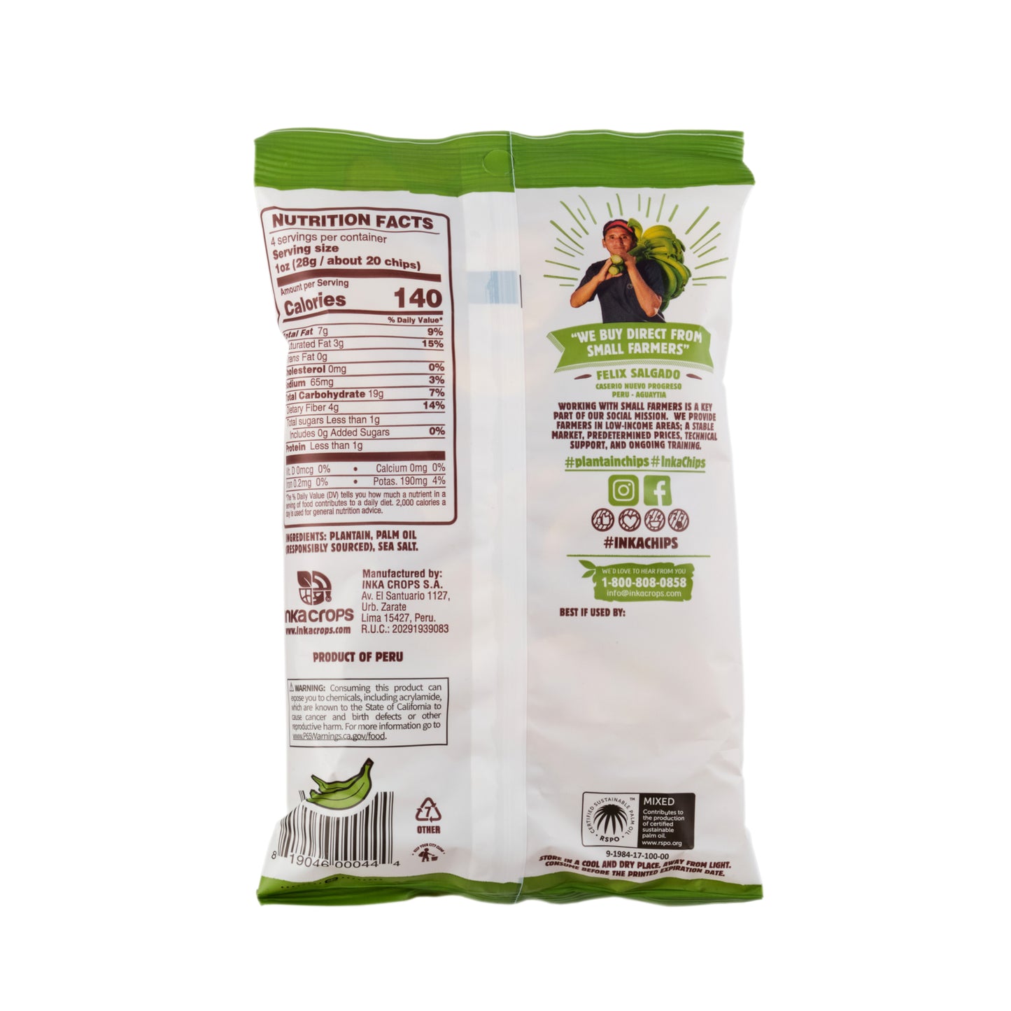 Inka Sea Salt Plantain Chips 113g
