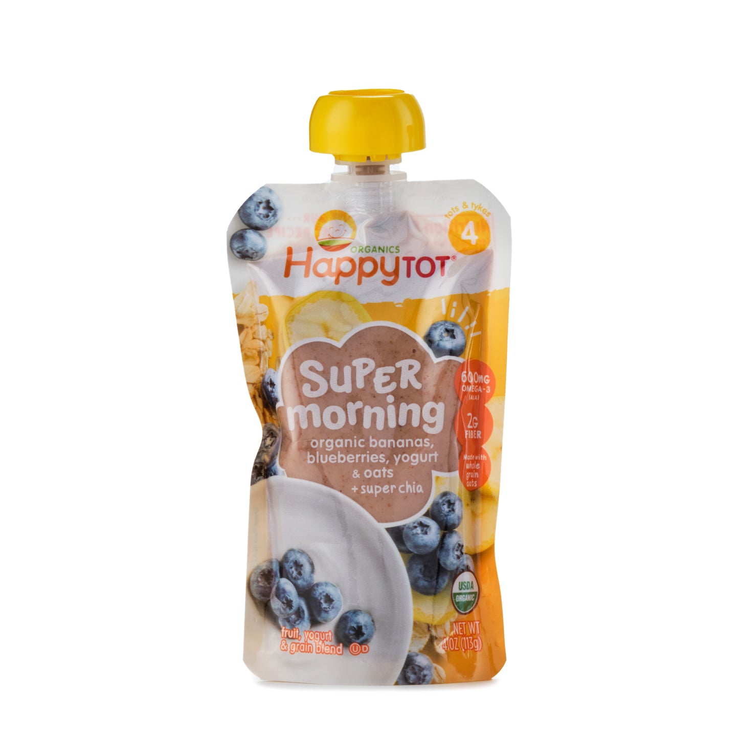 Happy Tot Super Morning Bananas, Blueberries, Yogurt & Oats Stage 4 113g
