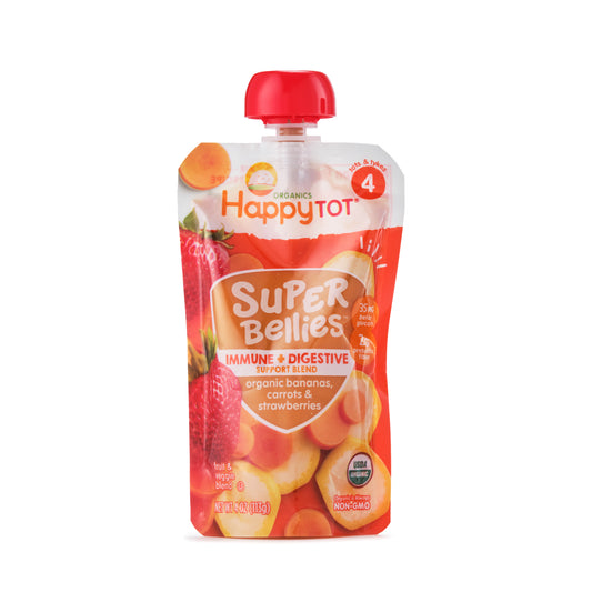 Happy Tot Super Bellies Organic Bananas, Carrots & Strawberries Stage 4 113g